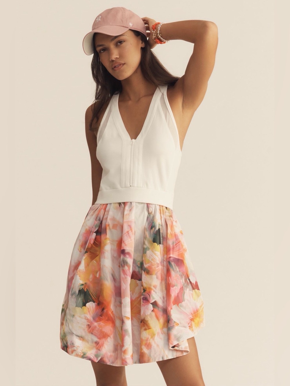 NWT Daily Practice by Anthropologie Floral Watercolor Print  Mini Dress XS